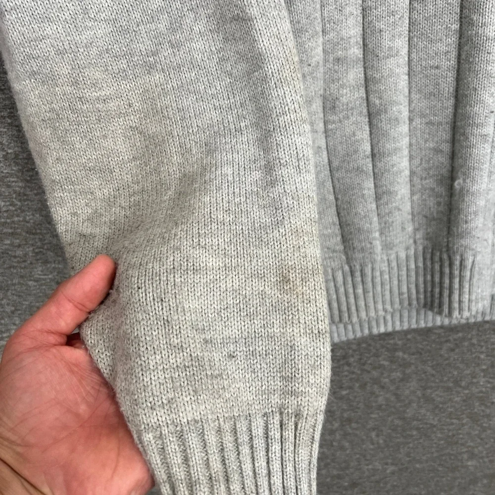 Southpole XXL Mens Gray 1/4 Zip‎ Sweater Striped Knit Pullover VTG Y2K